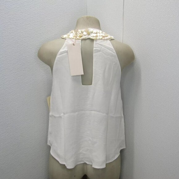 NEW CIEBON Women's Size M Top V-Neck Tank Cream - Picture 9 of 9